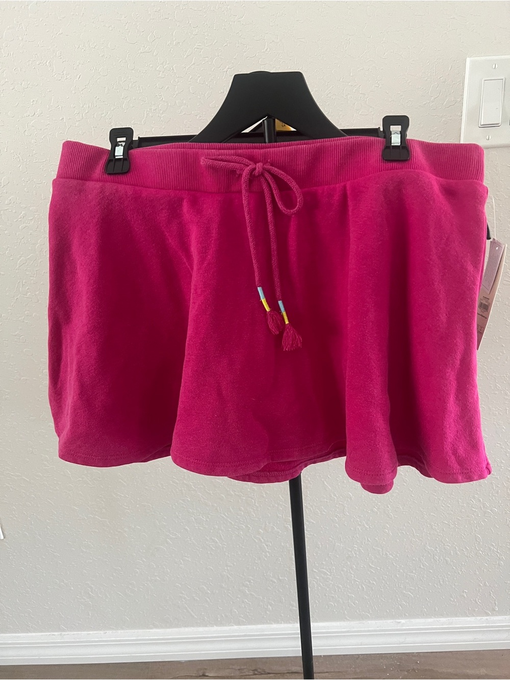 Fuchsia Pull-Tie Terry Skirt/Skort
